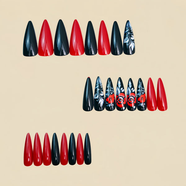 12 Sizes-24 Pcs Press On Nails Y1497
