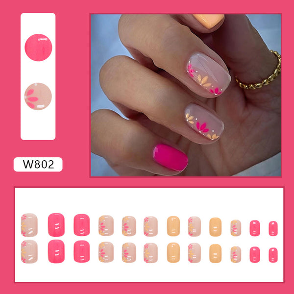 12 Sizes-24 Pcs Press On Nails W802