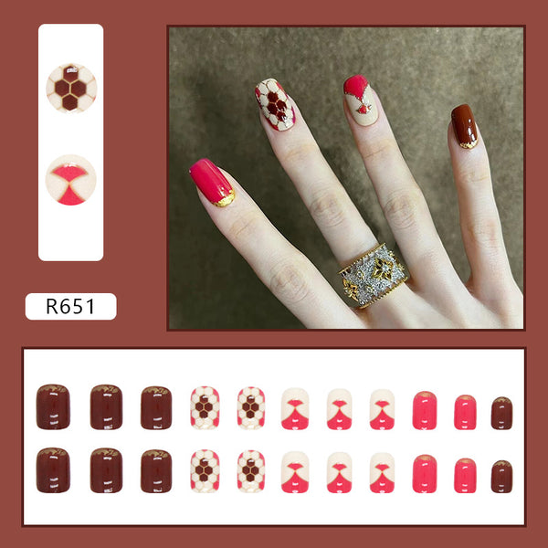 12 Sizes-24 Pcs Press On Nails R642