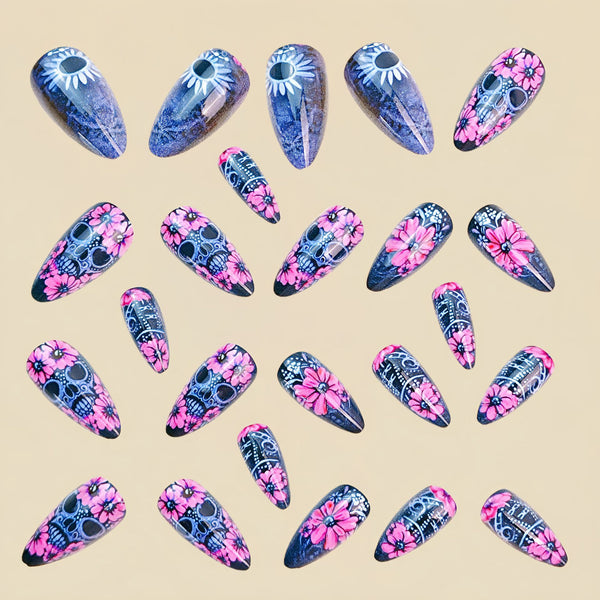 12 Sizes-24 Pcs Press On Nails Y1077