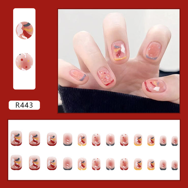 12 Sizes-24 Pcs Press On Nails R443