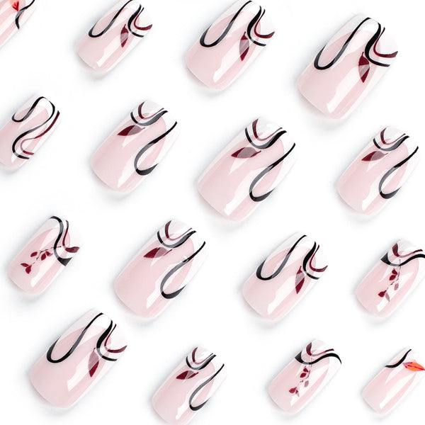12 Sizes-24 Pcs Press On Nails JP3041
