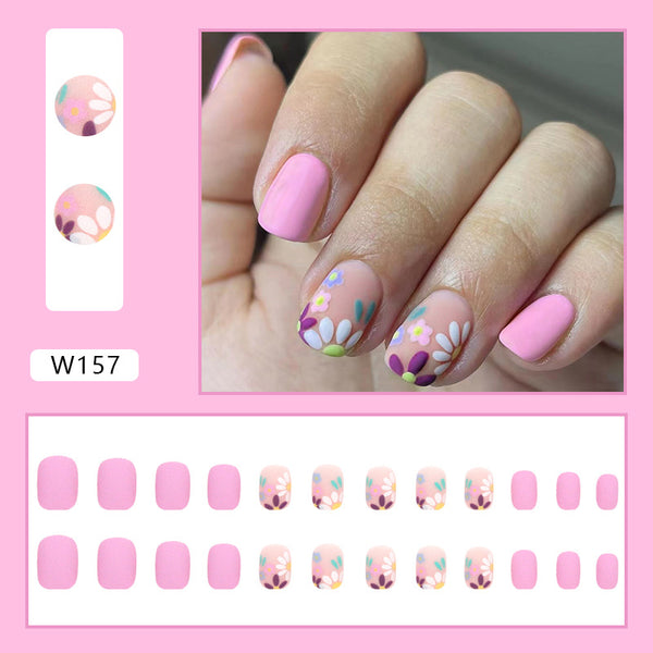 12 Sizes-24 Pcs Press On Nails W125