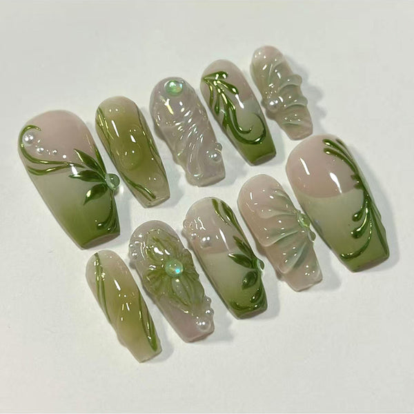 12 Sizes-24 Pcs Press On Nails Z989