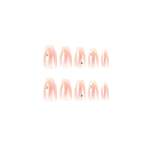 French Medium Pink Square Press on Nails