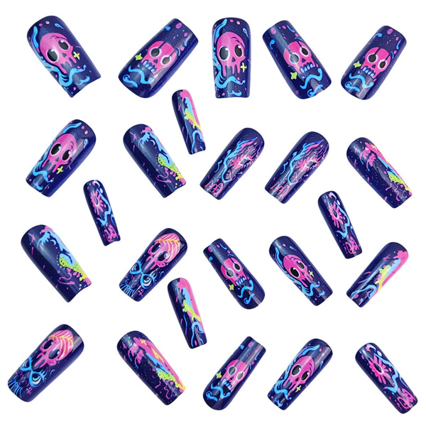 12 Sizes-24 Pcs Press On Nails Y1090