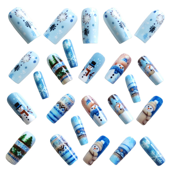 12 Sizes-24 Pcs Press On Nails Y1213