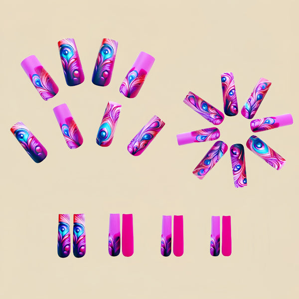 12 Sizes-24 Pcs Press On Nails Y465
