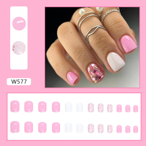 12 Sizes-24 Pcs Press On Nails W577