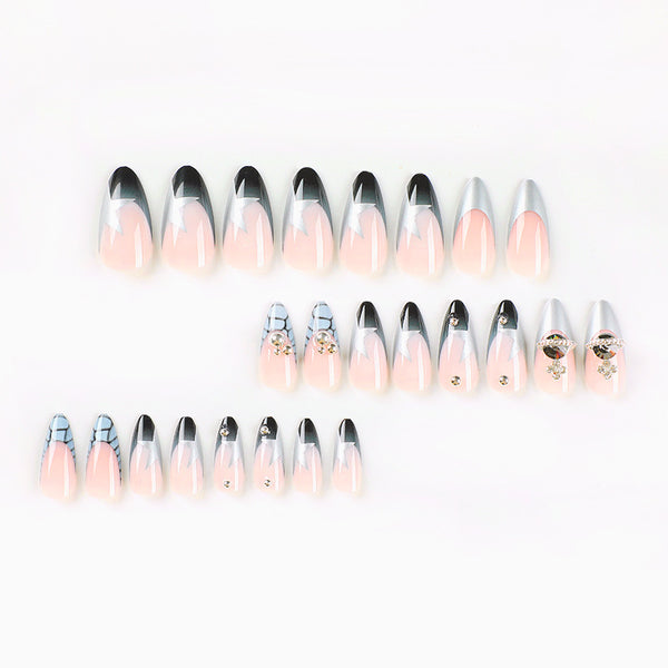 12 Sizes-24 Pcs Press On Nails JP2255