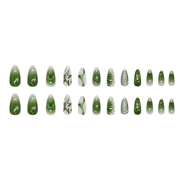 12 Sizes-24 Pcs Press On Nails W2014