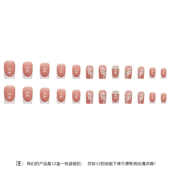 12 Sizes-24 Pcs Press On Nails Z619