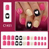 12 Sizes-24 Pcs Press On Nails C1451