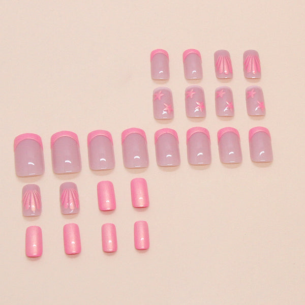 12 Sizes-24 Pcs Press On Nails W1732