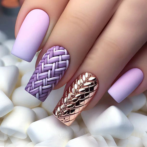 12 Sizes-24 Pcs Press On Nails W1558