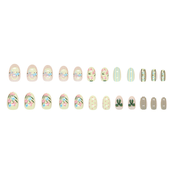 12 Sizes-24 Pcs Press On Nails W1971