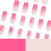 Glossy Long Ombre Pink Square Press on Nails