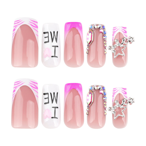 12 Sizes-24 Pcs Press On Nails JP3673