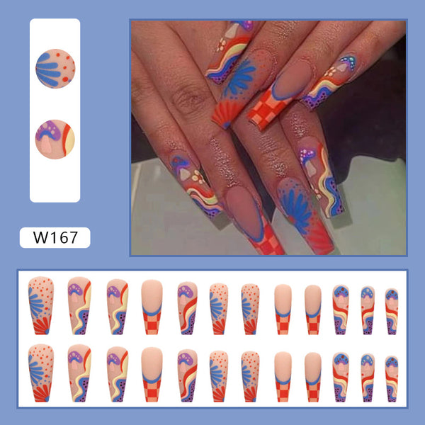 12 Sizes-24 Pcs Press On Nails W167