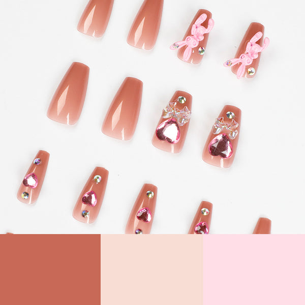 12 Sizes-24 Pcs Press On Nails JP1302