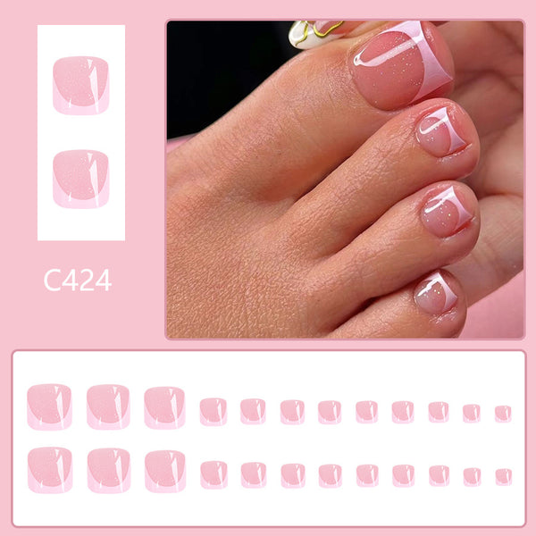12 Sizes-24 Pcs Press On Nails C424