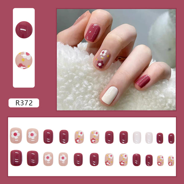 12 Sizes-24 Pcs Press On Nails R361