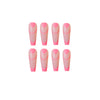 French Long Matte Pink Square Press on Nails
