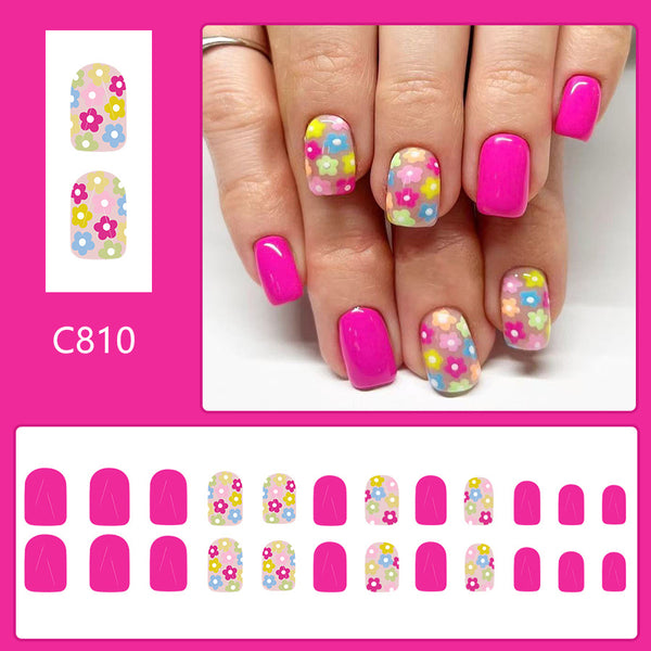 12 Sizes-24 Pcs Press On Nails C810