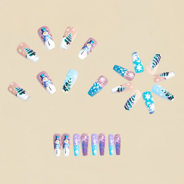 12 Sizes-24 Pcs Press On Nails Y1323