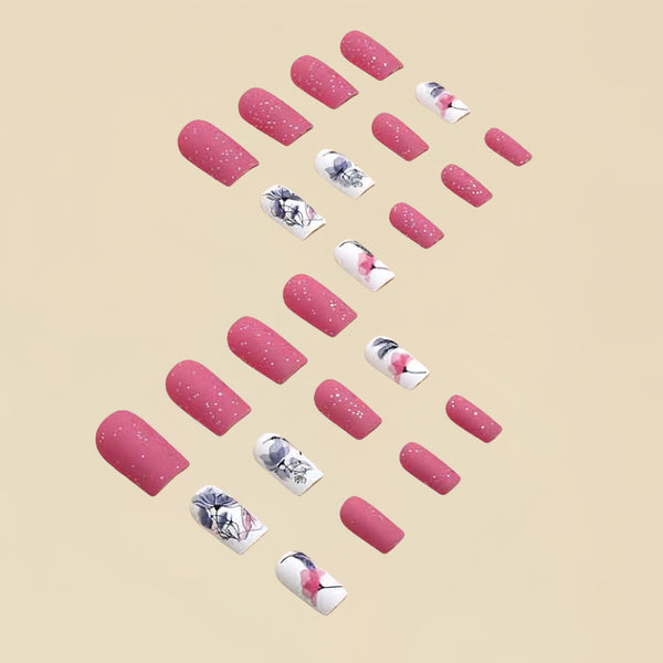 12 Sizes-24 Pcs Press On Nails Y104