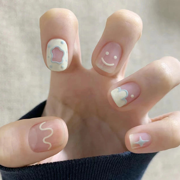12 Sizes-24 Pcs Press On Nails R757