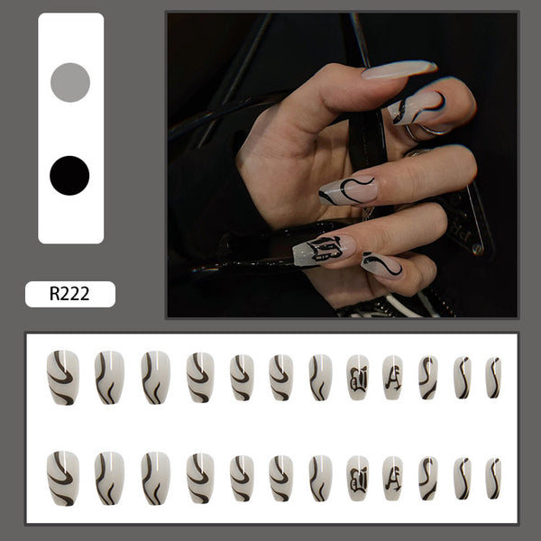 12 Sizes-24 Pcs Press On Nails R201
