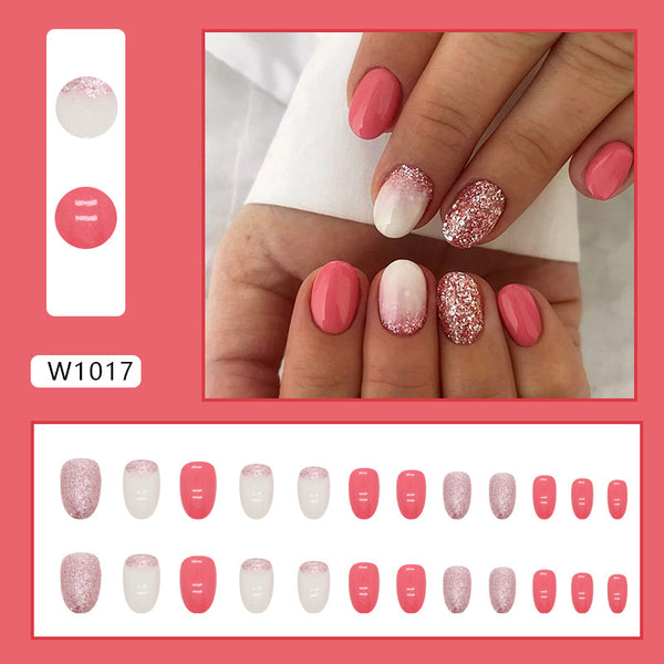 12 Sizes-24 Pcs Press On Nails W1017
