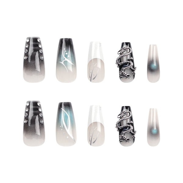 12 Sizes-24 Pcs Press On Nails GN016