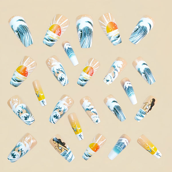 12 Sizes-24 Pcs Press On Nails Y914