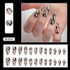 12 Sizes-24 Pcs Press On Nails W1034