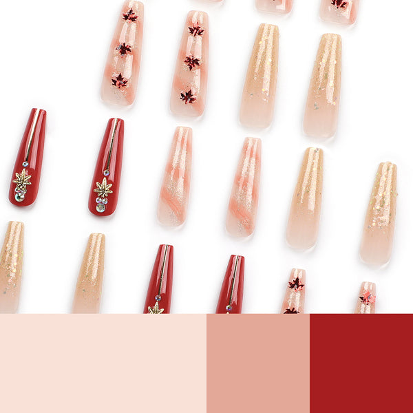 12 Sizes-24 Pcs Press On Nails JP2845