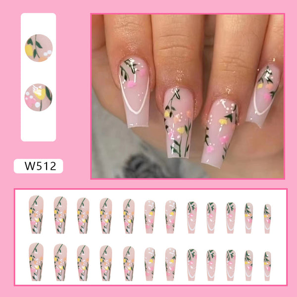 12 Sizes-24 Pcs Press On Nails W512