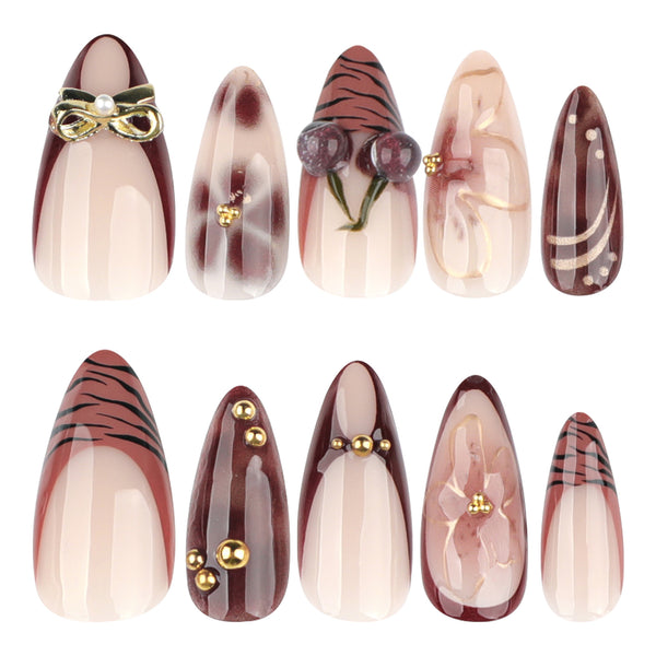 12 Sizes-24 Pcs Press On Nails JP4117