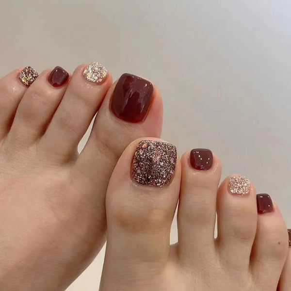 12 Sizes-24 Pcs Press On Nails F043