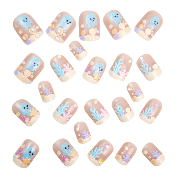 12 Sizes-24 Pcs Press On Nails Y1400