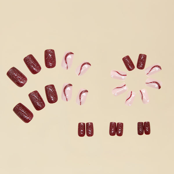 12 Sizes-24 Pcs Press On Nails Y053