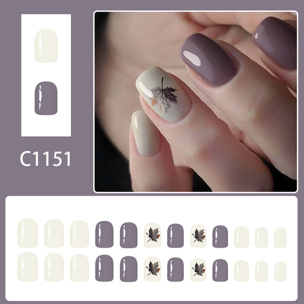 12 Sizes-24 Pcs Press On Nails C1151