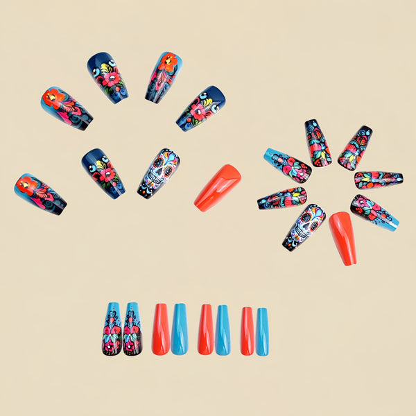 12 Sizes-24 Pcs Press On Nails Y1124