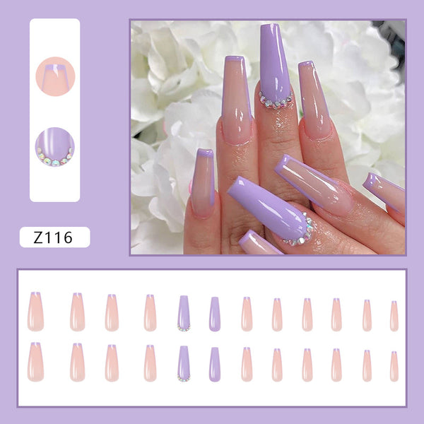 12 Sizes-24 Pcs Press On Nails Z116