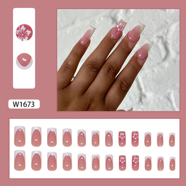12 Sizes-24 Pcs Press On Nails W1673