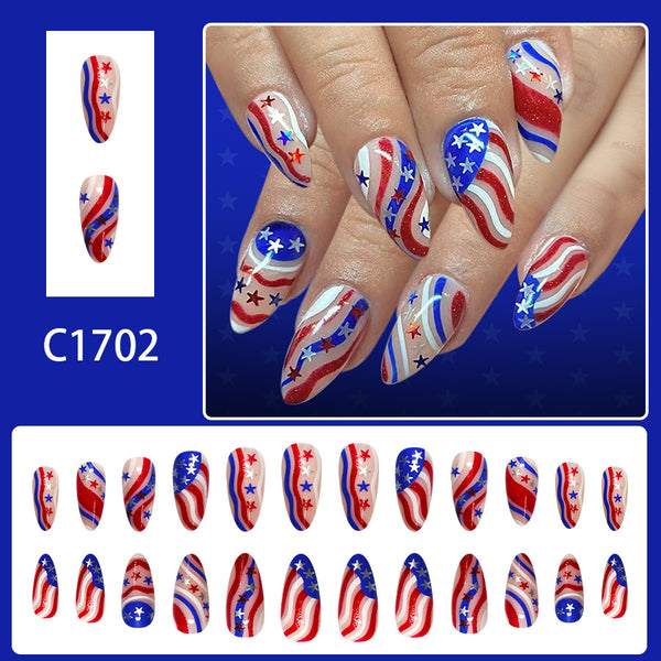 12 Sizes-24 Pcs Press On Nails C1702