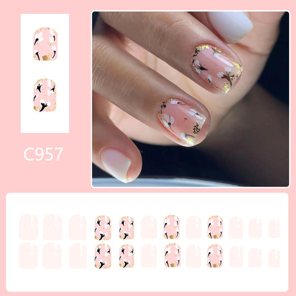 12 Sizes-24 Pcs Press On Nails C957