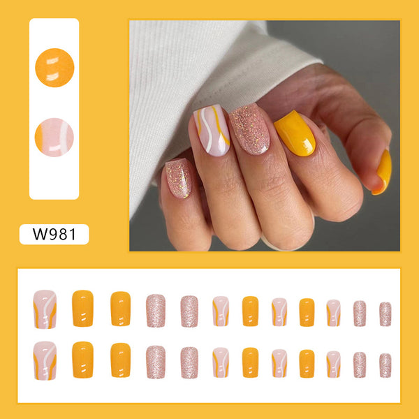 12 Sizes-24 Pcs Press On Nails W981