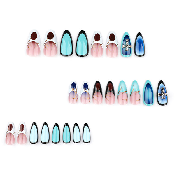 12 Sizes-24 Pcs Press On Nails JP3562